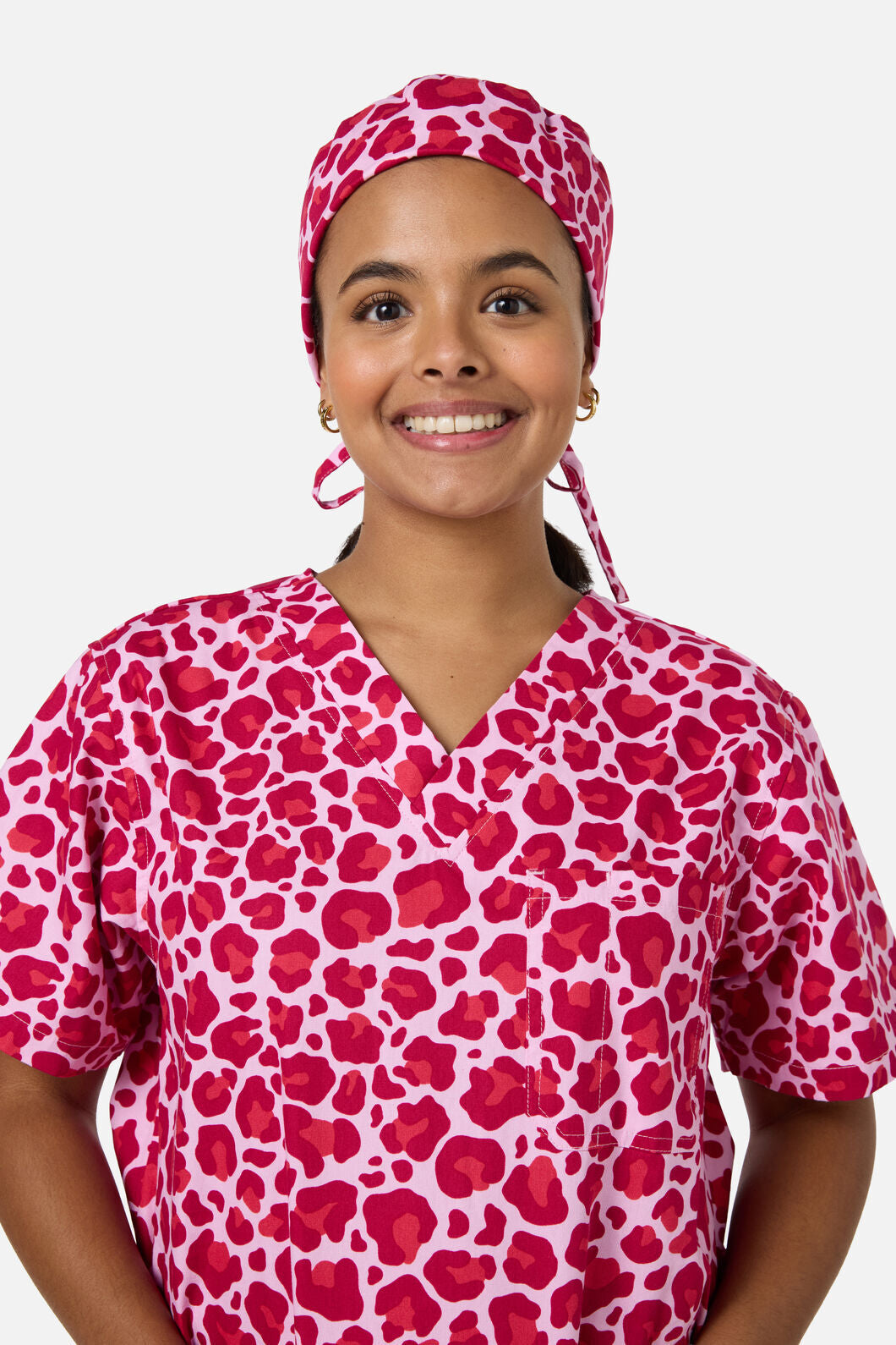 Scrubs With Love - Leopard Cub scrub hat Pink - pink