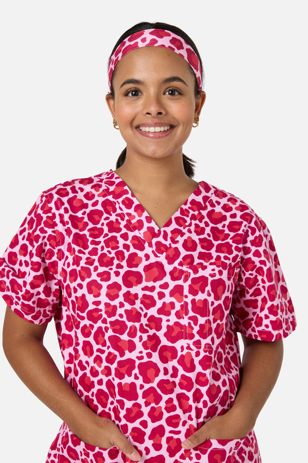Scrubs With Love - LeopardCub scrub headband Pink - pink