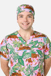 Scrubs With Love - Tiger Cocktail Party scrub hat - pink