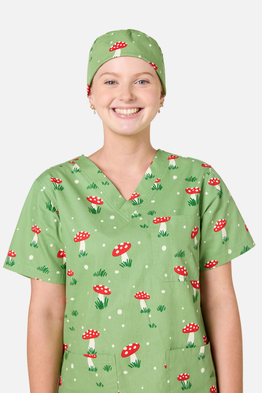 Scrubs With Love - Toadstool Scrub Hat - green