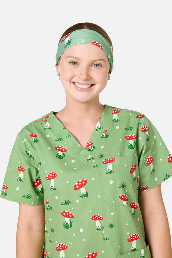 Scrubs With Love - Toadstool Scrub Headband - green