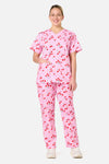 Scrubs With Love - Cherry Stars Scrub Set - pink