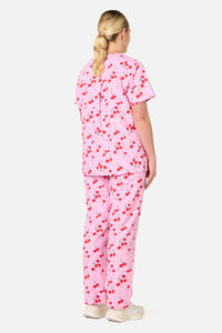 Scrubs With Love - Cherry Stars Scrub Set - pink