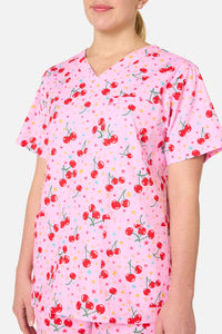 Scrubs With Love - Cherry Stars Scrub Set - pink