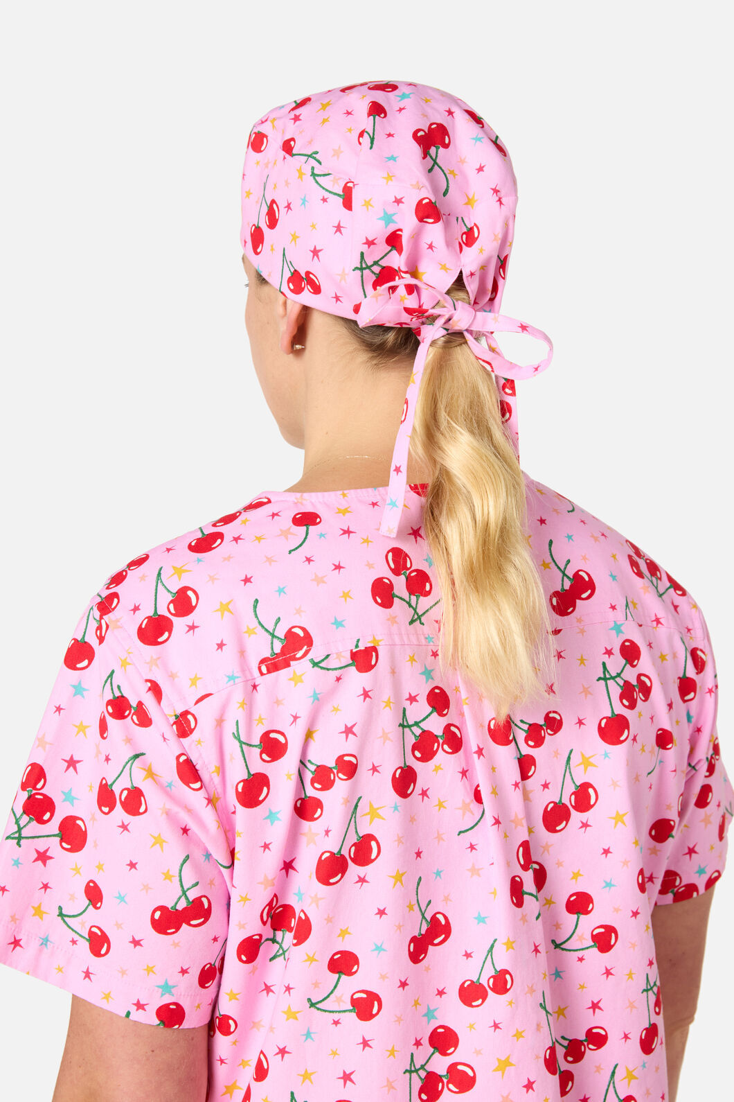 Scrubs With Love - Cherry Stars Scrub Hat - pink