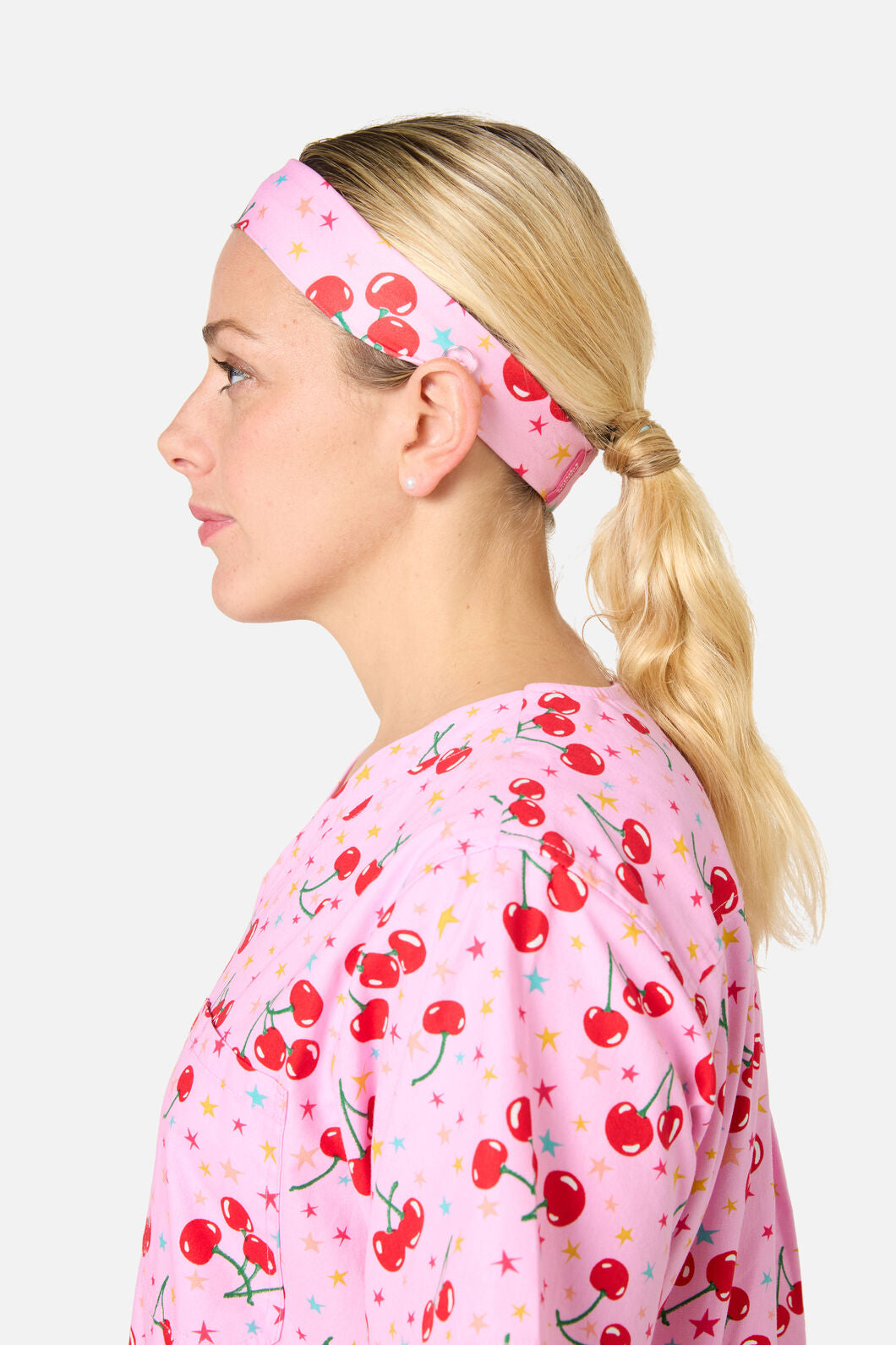 Scrubs With Love - Cherry Stars Scrub Headband - pink