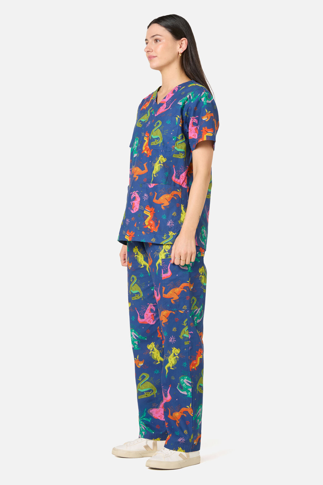 Scrubs With Love - Flying Dragon Scrub Set - navy