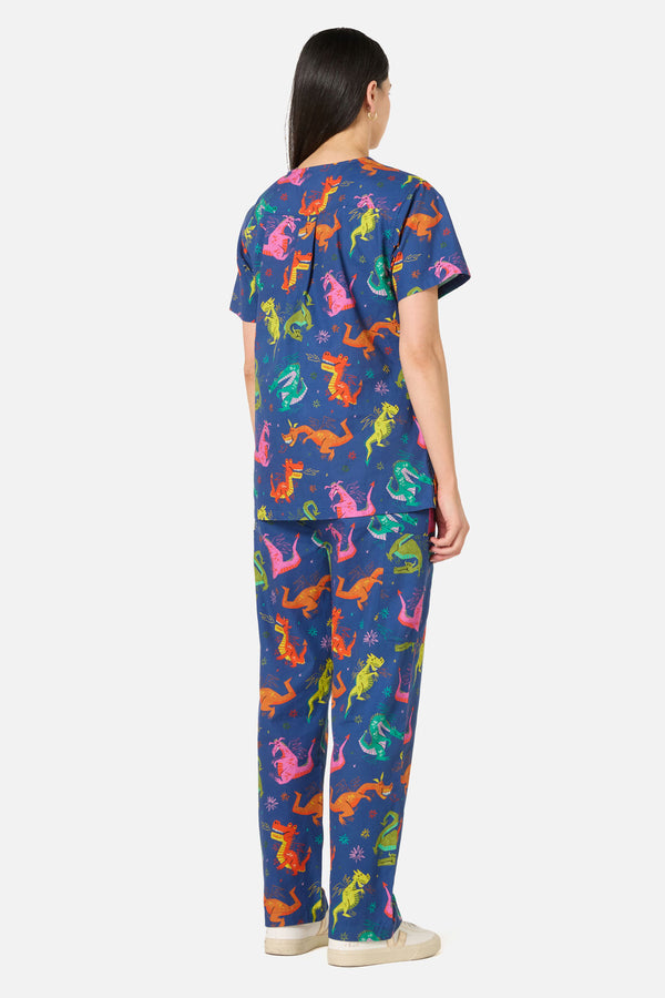 Scrubs With Love - Flying Dragon Scrub Set - navy