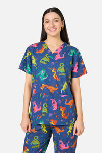 Scrubs With Love - Flying Dragon Scrub Set - navy