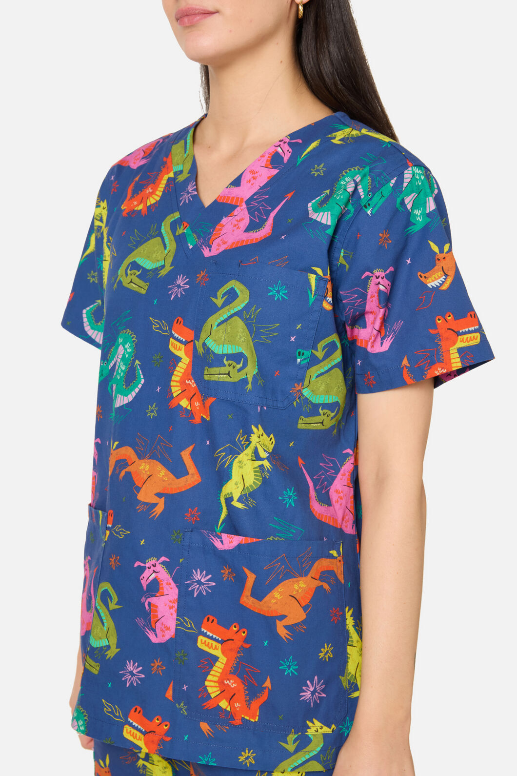 Scrubs With Love - Flying Dragon Scrub Set - navy