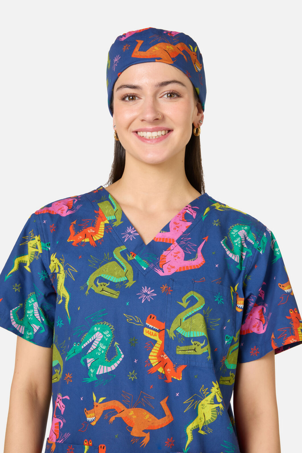 Scrubs With Love - Flying Dragon Scrub Hat - navy