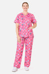Scrubs With Love - Polka Dots Scrub Set - pink