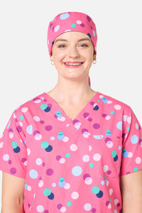 Scrubs With Love - Polka Dots Scrub Hat - pink