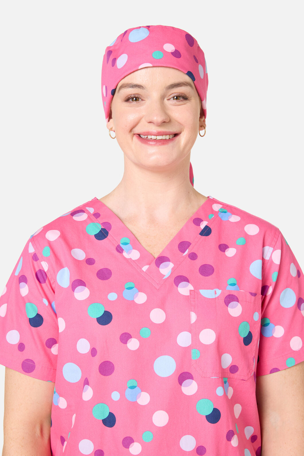 Scrubs With Love - Polka Dots Scrub Hat - pink
