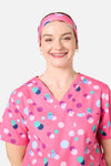 Scrubs With Love - Polka Dots Scrub Headband - pink