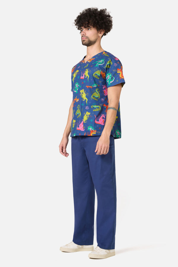 Scrubs With Love - Flying Dragon Top & Pant Scrubs - navy