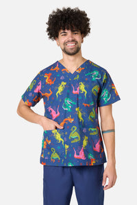 Scrubs With Love - Flying Dragon Top & Pant Scrubs - navy