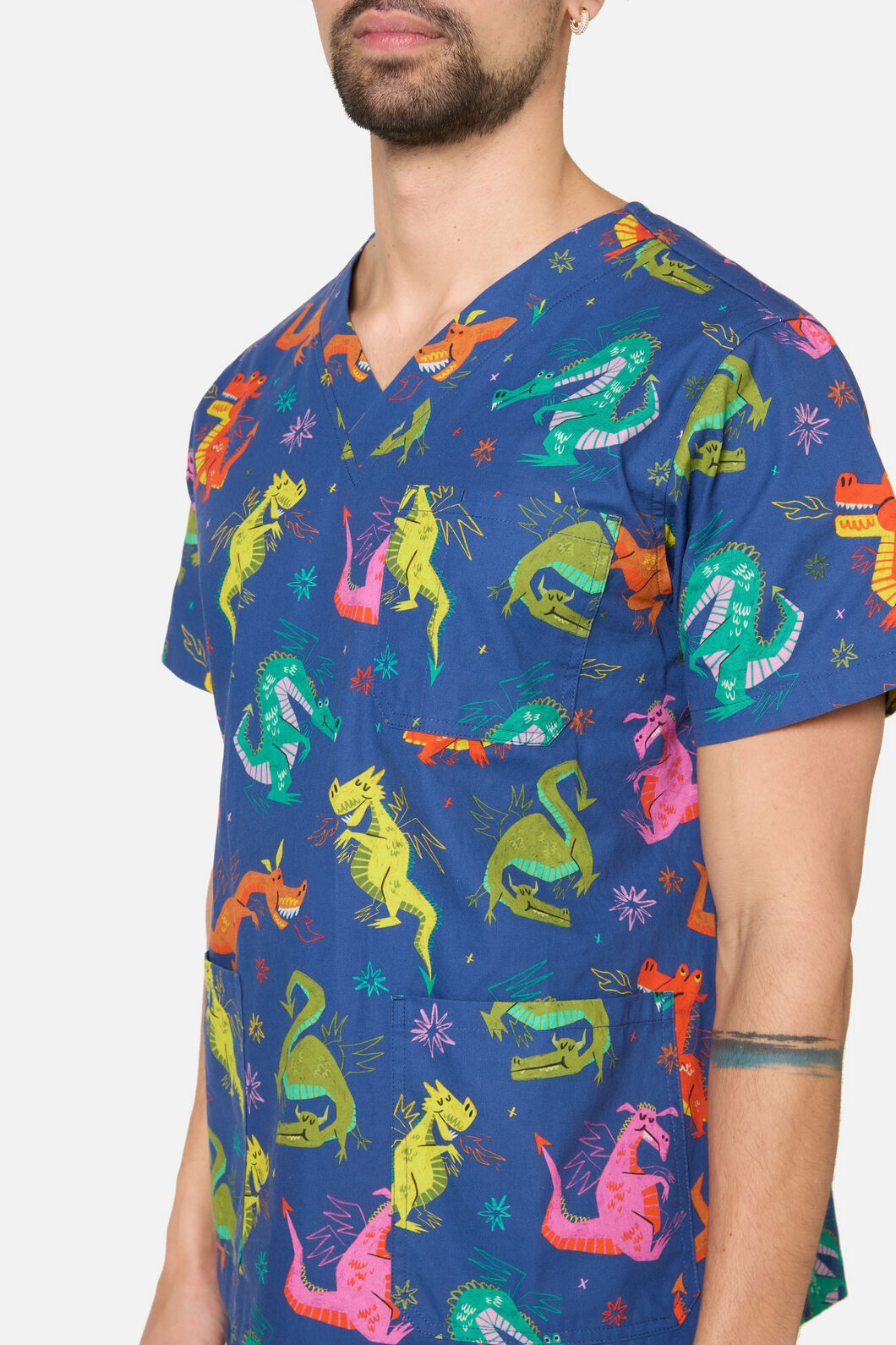 Scrubs With Love - Flying Dragon Top & Pant Scrubs - navy