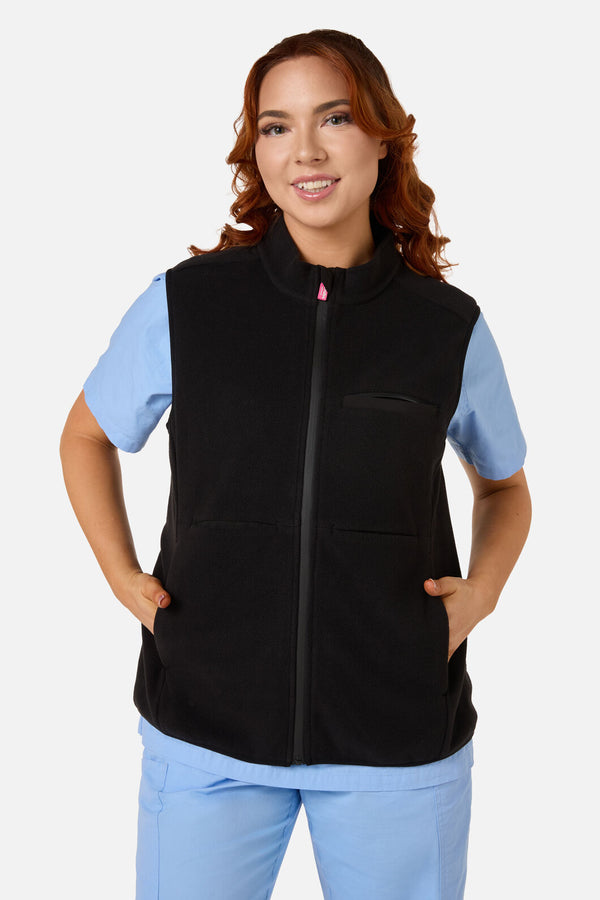 Scrubs With Love - Scrubs Black Polar Fleece Vest - black
