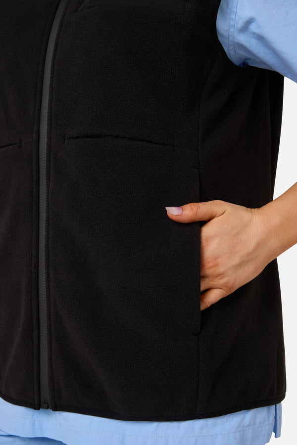 Scrubs With Love - Scrubs Black Polar Fleece Vest - black