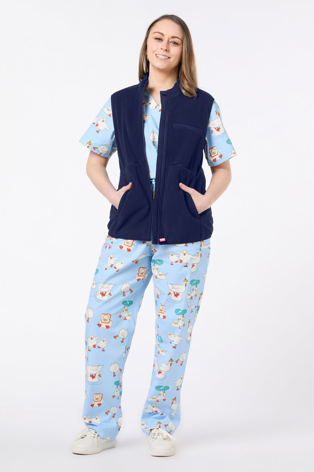 Navy Polar Fleece Scrub Vest