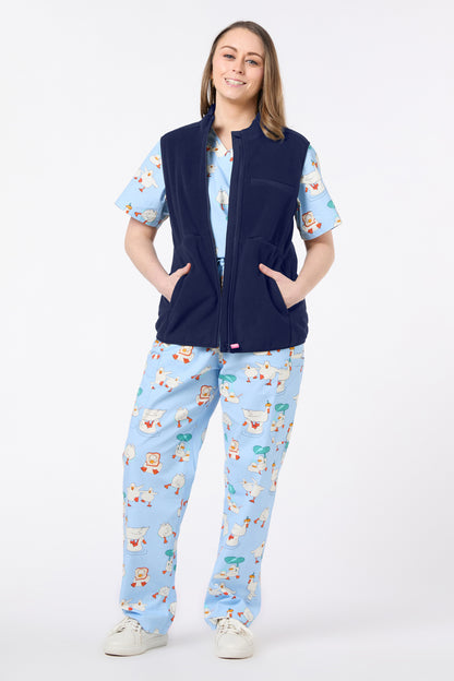 Navy Polar Fleece Scrub Vest