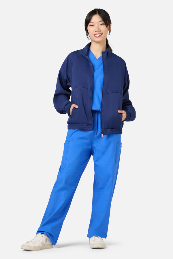 Scrubs With Love - Scrub Womens Navy Zip Up Jacket - navy