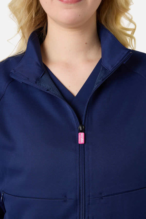 Scrubs With Love - Scrub Womens Navy Zip Up Jacket - navy