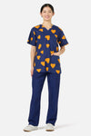 Scrubs With Love - Orange Hearts Top&Pant scrubs - navy