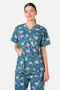 Scrubs With Love - Snailed It Scrub Set - blue