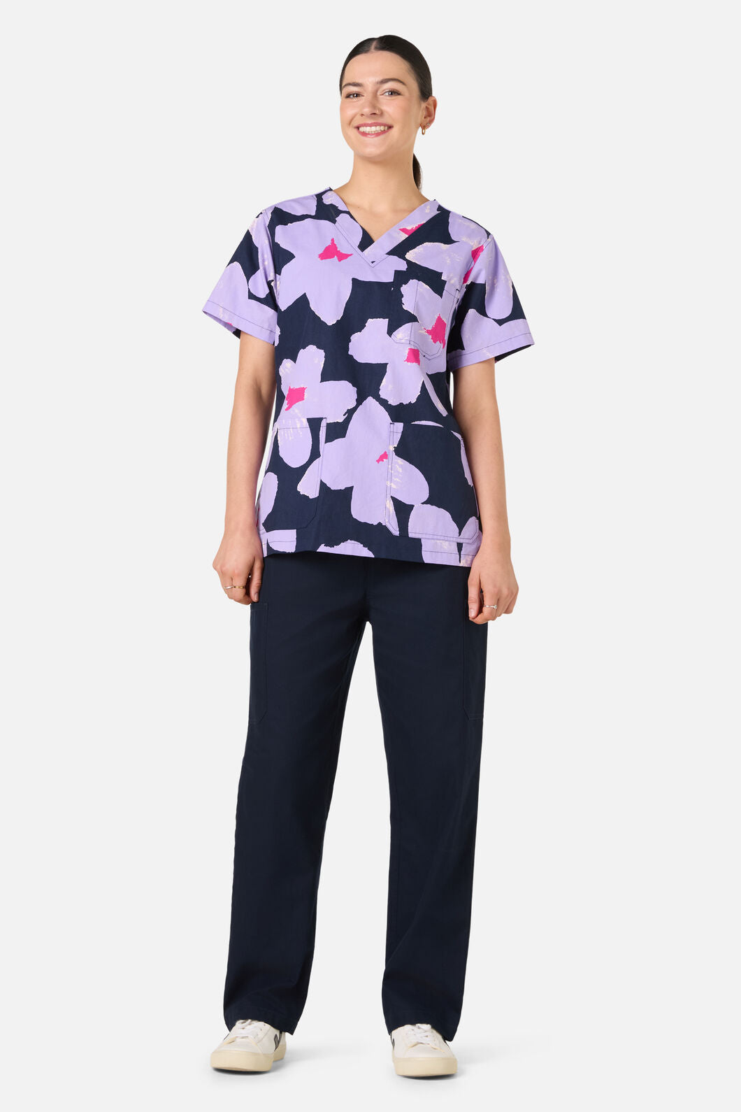 Scrubs With Love - Poppy Blue Top& Pant scrub set - navy