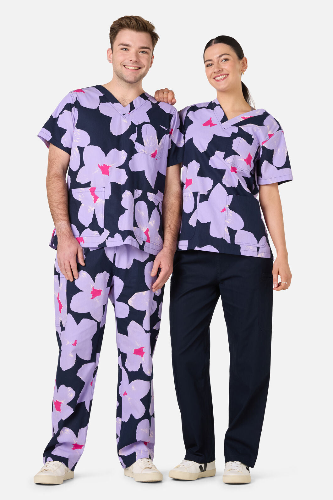 Scrubs With Love - Poppy Blue Top& Pant scrub set - navy