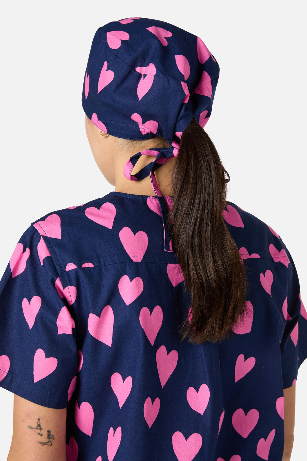 Scrubs With Love - Love Hearts Navy Scrub Hat - navy