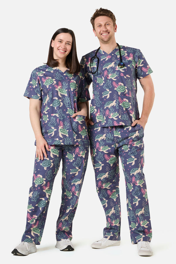 Scrubs With Love - SEA TURTLE SCRUB SET - blue