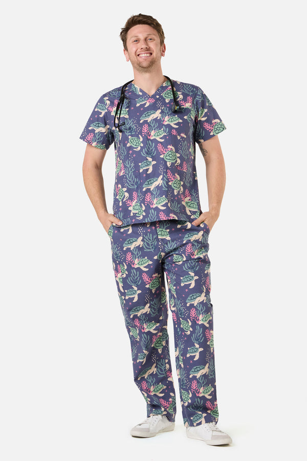 Scrubs With Love - SEA TURTLE SCRUB SET - blue