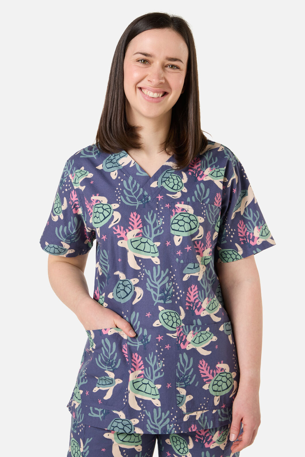 Scrubs With Love - SEA TURTLE SCRUB SET - blue