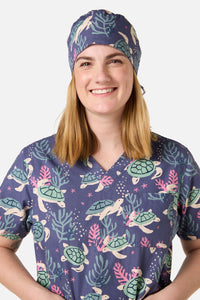 Scrubs With Love - Sea Turtle Scrub Hat - blue