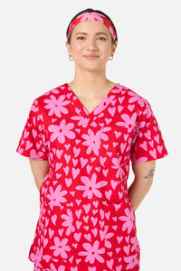 Scrubs With Love - Valentina scrub headband - red