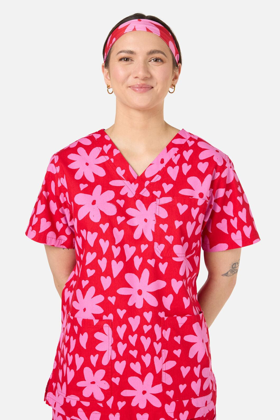 Scrubs With Love - Valentina scrub headband - red