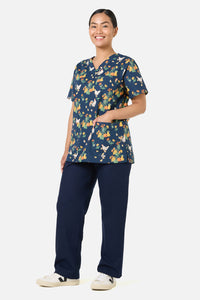 Scrubs With Love - Chickens scrub top &bottom set - navy