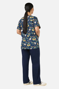 Scrubs With Love - Chickens scrub top &bottom set - navy