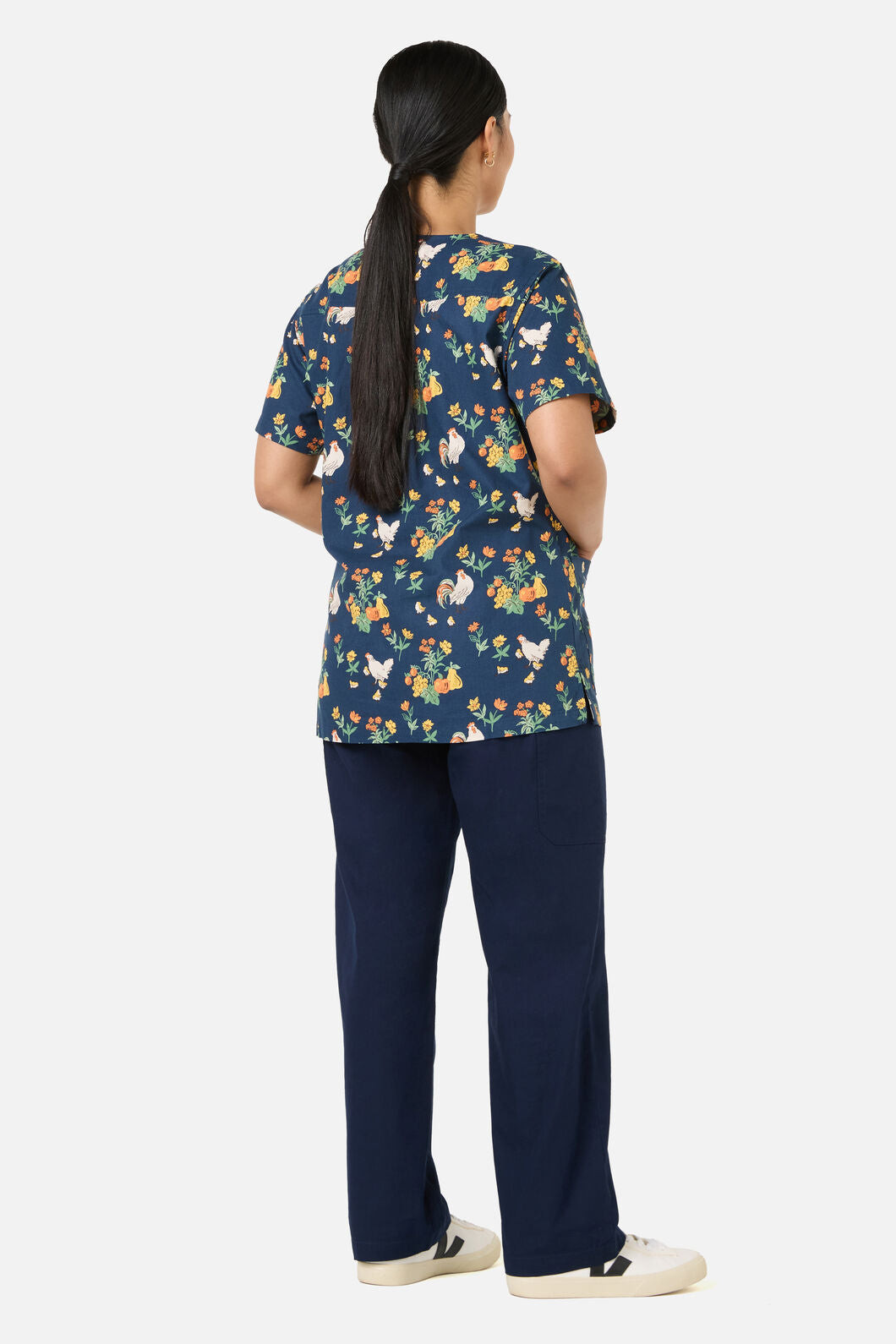 Scrubs With Love - Chickens scrub top &bottom set - navy
