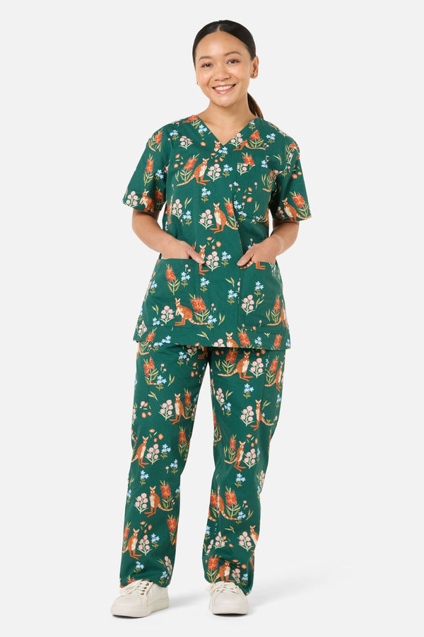 Scrubs With Love - Rock Wallaby scrub set - green