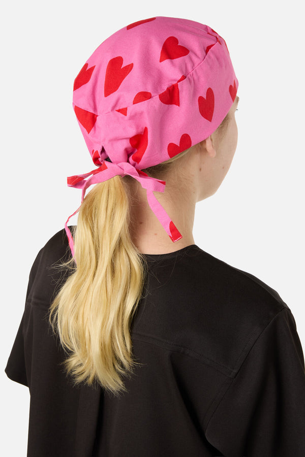 Scrubs With Love - Love Hearts Scrub Hat - pink