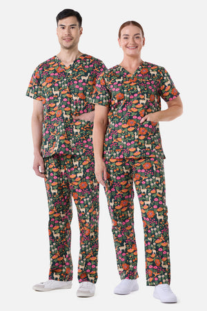 Scrubs With Love - Llama & Bird scrub set - green