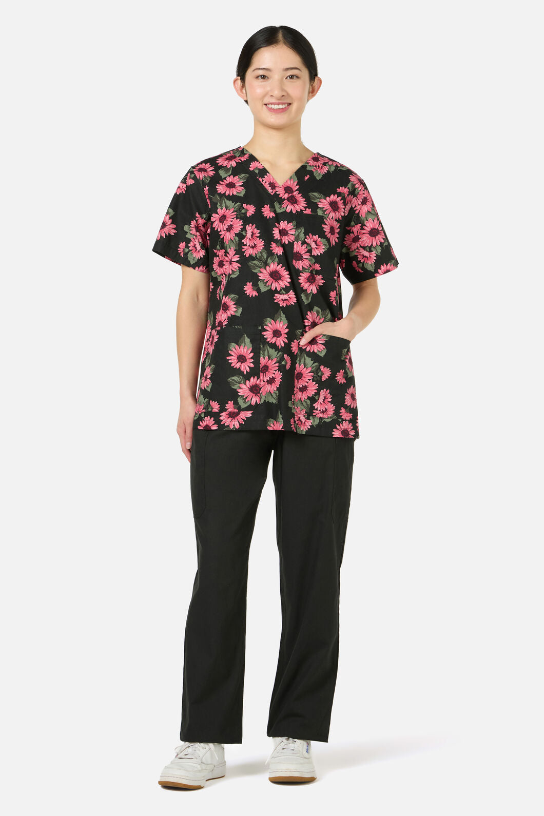 Scrubs With Love - Winter Daisy Top&Pant scrubset - green
