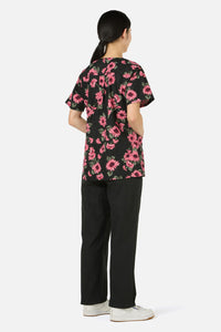 Scrubs With Love - Winter Daisy Top&Pant scrubset - green