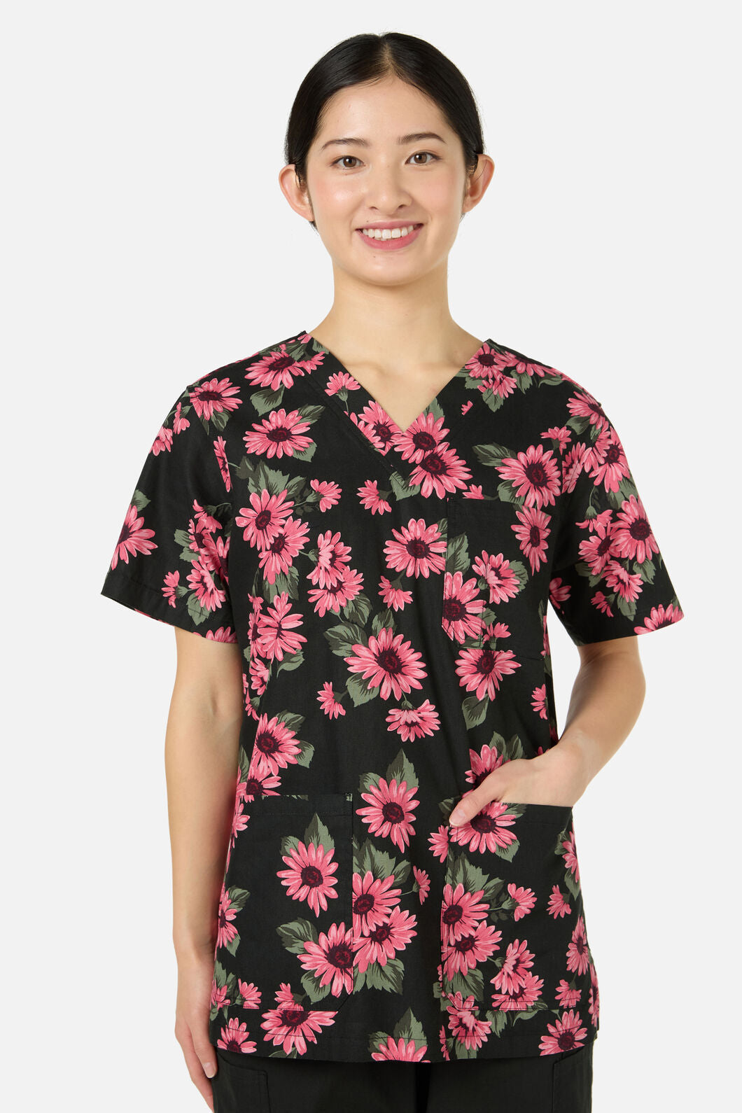 Scrubs With Love - Winter Daisy Top&Pant scrubset - green
