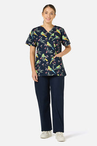 Scrubs With Love - Parrot Top & Pant scrub set - navy