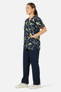 Scrubs With Love - Parrot Top & Pant scrub set - navy